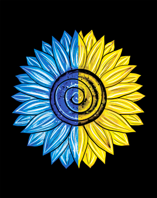 Кружка двоколірна з повною запечаткою Великий соняшник Україна 2