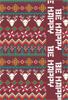 Стикер Be Happy - Deers Pattern 2