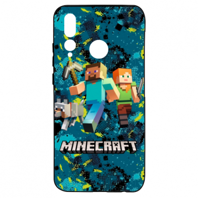 Принт  Чохол для Huawei P Smart Plus 2019 Minecraft Steve Alex And Dog (РОЗПРОДАЖ), Фото № 1 - FATLINE