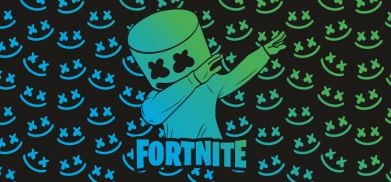 Кружка двухцветная с полной запечаткой Marshmello Fortnite Dab Neon 2