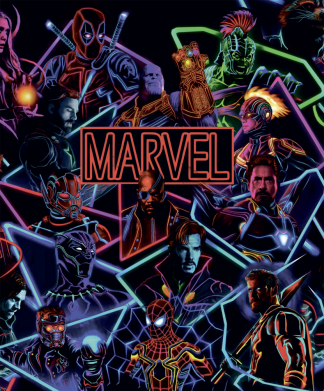 Чехол из раздела Мстители Marvel neon art pattern для Xiaomi Poco M4 Pro 5G 2