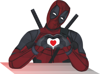 Принт Цветной фартук Deadpool love 3D model, Фото № 2 - FATLINE