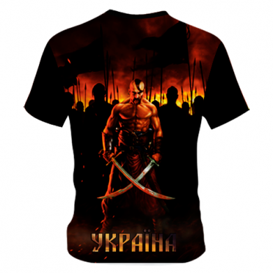 Дитяча футболка 3D Вогняний герб України 2