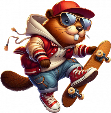 Футболка оверсайз FATLINE Бобер на скейті 2