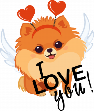 Фартук Шпиц- I love you! 2