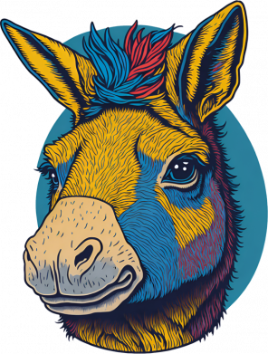 Металлическая табличка Радужный осел 2