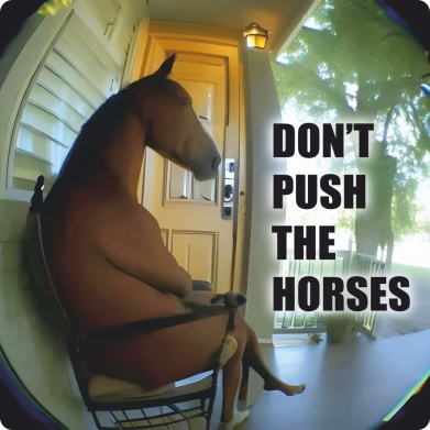 Принт Чоловіча худі Don’t push the horses мем, Фото № 2 - FATLINE
