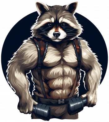 Женская футболка Енот GYM бодибилдер 2