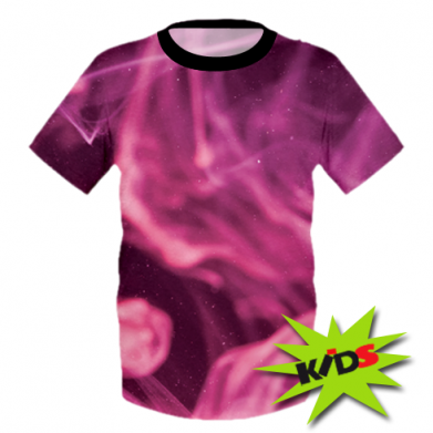 Детская 3D футболка Pink smoke is your name 2