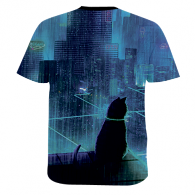 Мужская 3D футболка Good night 2