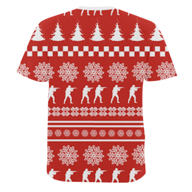 Мужская 3D футболка New Year's CSGO 2