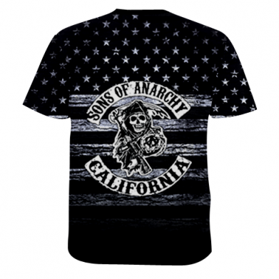 Мужская 3D футболка Sons of anarchy logo 2