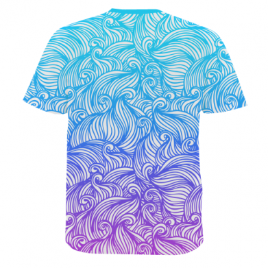 Мужская 3D футболка Waves Art 2