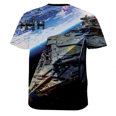 Мужская 3D футболка Starships in space 2