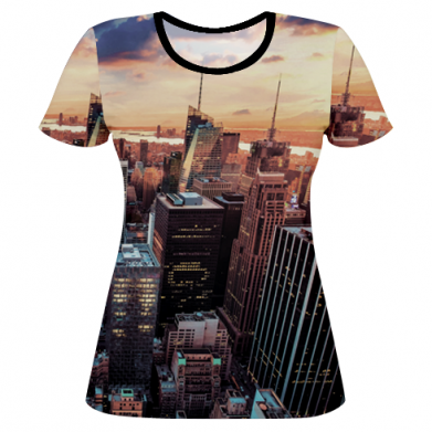 Женская 3D футболка Фамилия номер Нью-Йорк 2