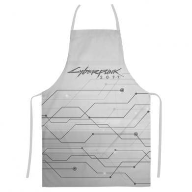 Принт 3D фартук Cyberpunk gray logo, Фото № 1 - FATLINE
