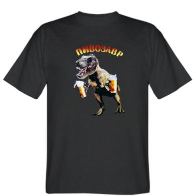 Футболка мужская черная (XXL) Пивозавр