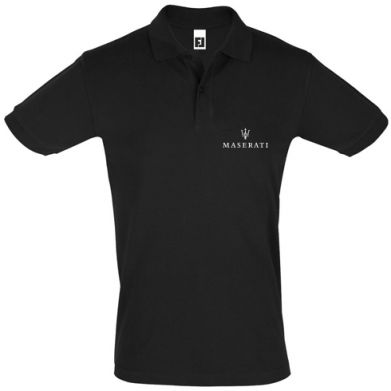 Футболка Поло мужская черная (XL) Maserati logo