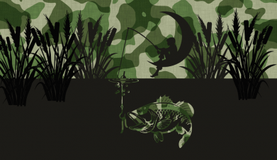 Флаг Мальчик сидя на луне рыбачит 2