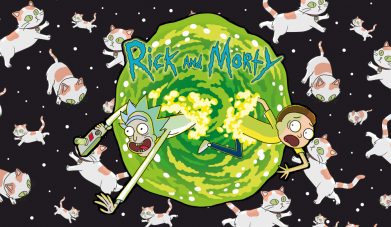 Флаг Rick and Morty Schrodinger cats and Einstein 2