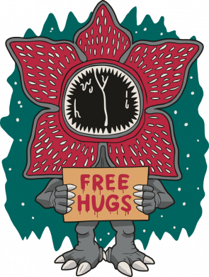 Кружка двухцветная 320ml Demogorgon free hugs 2