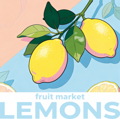 Fruit market lemons