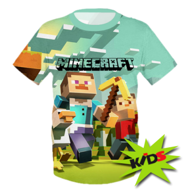 Принт Дитяча футболка 3D Minecraft1, Фото № 2 - FATLINE