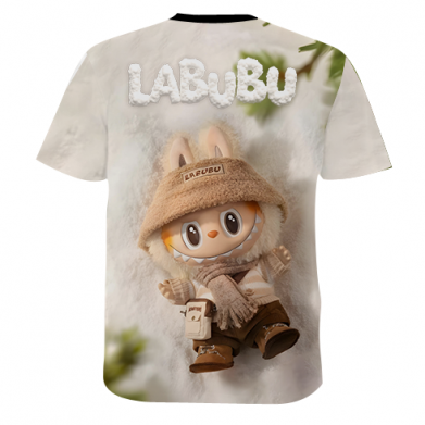 Мужская 3D футболка LABUBU в снегу 2