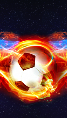 Чехол из раздела Футбол Soccer ball on fire in space для Samsung S8 2