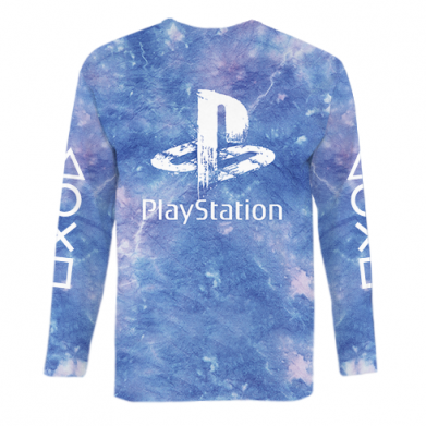 Принт Чоловік 3D лонгслів Playstation on tai dai background, Фото № 2 - FATLINE