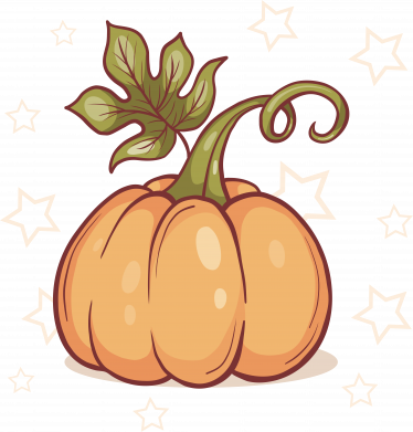 Шапка на флисе Красивая оранжевая тыква с листьями 2