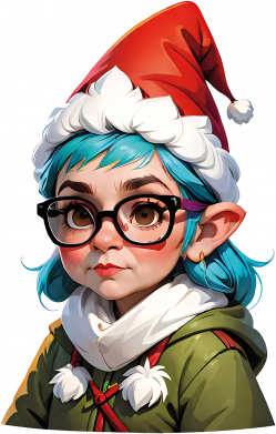 Худі унісекс Бабуся гном у новорічній шапці 2