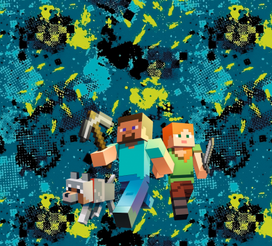 Принт 3D панама Minecraft Steve Alex And Dog, Фото № 1 - FATLINE
