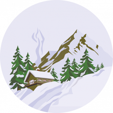 Принт Світшот для собаки House in the snowy mountains, Фото № 2 - FATLINE
