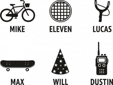 Прапор Іконки персонажів Stranger Things 2