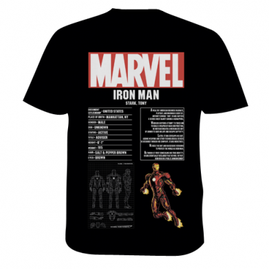 Мужская 3D футболка Iron Man Information 2