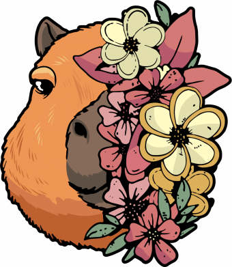 Жіноча футболка Капібара у квітах 2