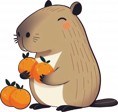 Шапка на флисе Капибара радуется апельсинам 2