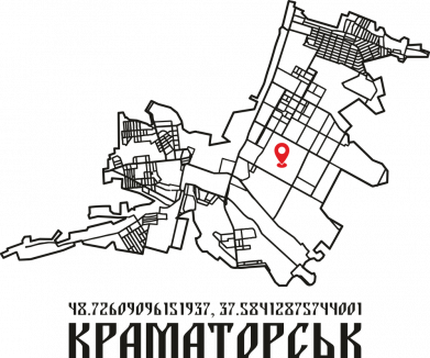 Принт Полотенце 70х140 см Карта Краматорск, Фото № 2 - FATLINE