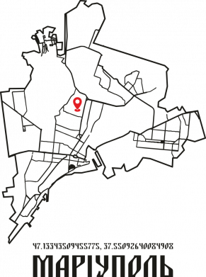 Кружка двухцветная 320ml Карта Мариуполь 2