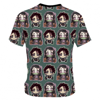 Детская 3D футболка Cute Tanjiro with Nezuko 2