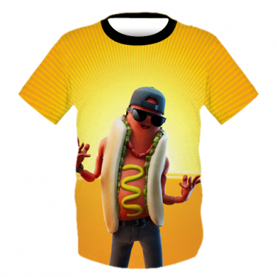 Принт Дитяча футболка 3D Hot Dog Man Fortnite, Фото № 2 - FATLINE
