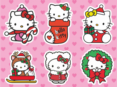 Hello Kitty Christmas stickers