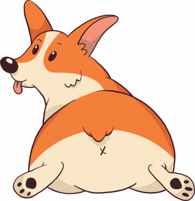 Принт Мужская футболка Stedman Cute corgi, Фото № 2 - FATLINE