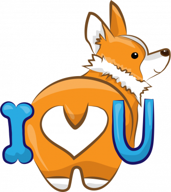 Принт Кружка с силиконовым дном I love you corgi, Фото № 2 - FATLINE