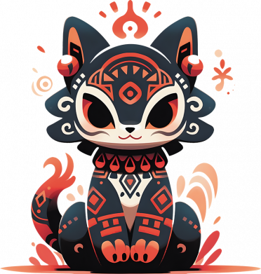 Блокнот А5 Черно красный котик 2