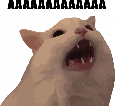 Стікер Мемний кіт кричить 2