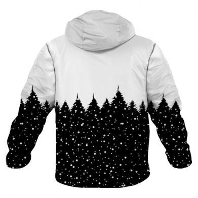 3D куртка унисекс Черно-белая Зима 2