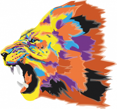 Принт Футболка оверсайз FATLINE Lion multicolor, Фото № 2 - FATLINE