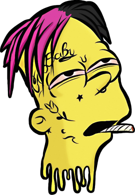 Шеврон круглый Bart as Lil Peep 2